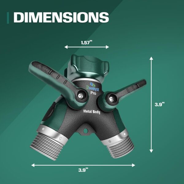 2WAYZ - Divisor de manguera resistente de 2 vías, para manguera de jardín y grifo en exteriores, adaptador en Y - Image 3