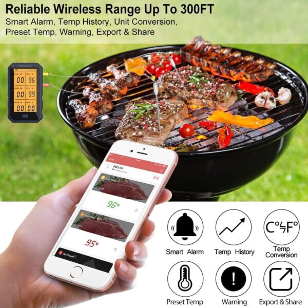 Termómetro inalámbrico para carne, termómetro de carne Bluetooth - Image 5