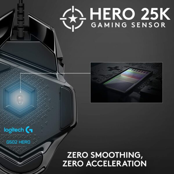Logitech G502 HERO - Mouse para juegos de alto rendimiento con cable - Image 7