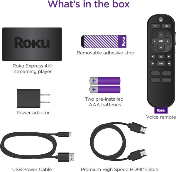 Roku Express 4K+ | Dispositivo de transmisión Roku 4K/HDR, control remoto por voz Roku y TV en vivo - Image 8