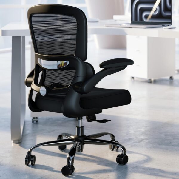 Silla de oficina – Silla de escritorio ergonómica con soporte lumbar ajustable, silla de computadora de malla
