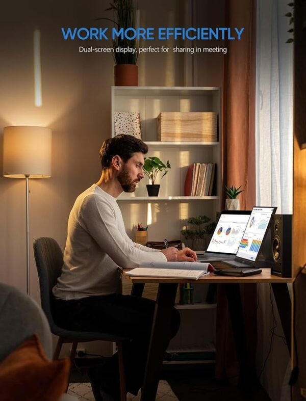 ARZOPA Monitor portátil, 15.6 pulgadas 1080P FHD monitor portátil USB C HDMI pantalla de computadora HDR - Image 4