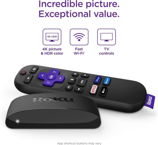 Roku Express 4K+ | Dispositivo de transmisión Roku 4K/HDR, control remoto por voz Roku y TV en vivo - Image 3