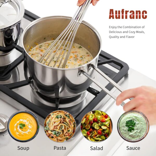 Juego de ollas y sartenes de acero inoxidable, 6 piezas antiadherentes de cocina - Image 7