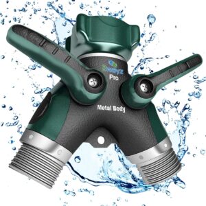 2WAYZ - Divisor de manguera resistente de 2 vías, para manguera de jardín y grifo en exteriores, adaptador en Y