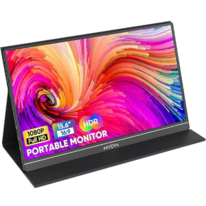 ARZOPA Monitor portátil, 15.6 pulgadas 1080P FHD monitor portátil USB C HDMI pantalla de computadora HDR