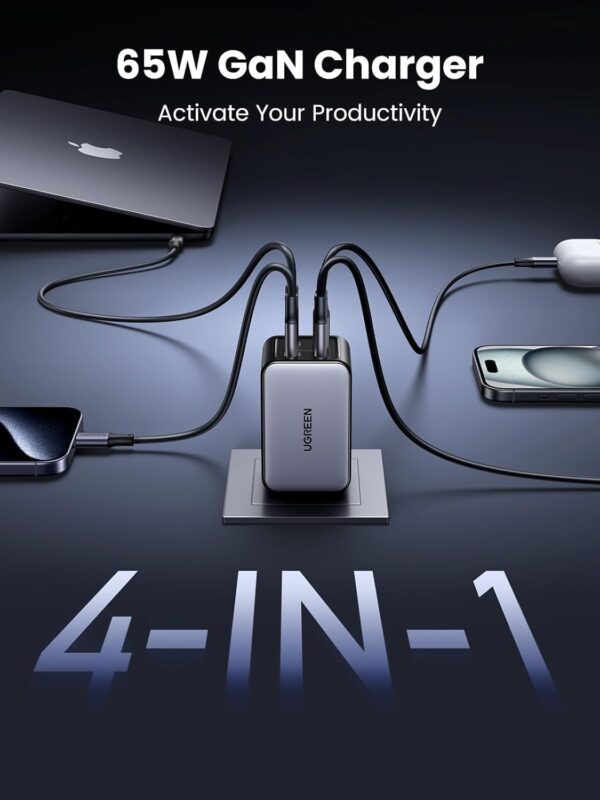 UGREEN Bloque de cargador USB C de 65 W, Nexode 4 puertos GaN tipo C - Image 2