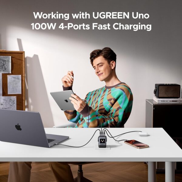 UGREEN Uno Charger - Cargador USB C de 100 W, Nexode, cargador GaN de 4 puertos - Image 6