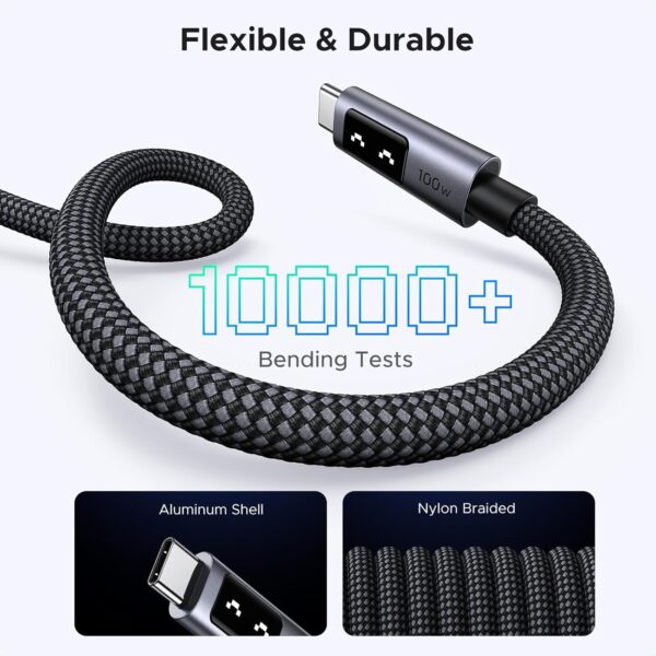 UGREEN Uno - Cable USB C a USB C de 100 W, cable de carga rápida tipo C con pantalla LED - Image 8