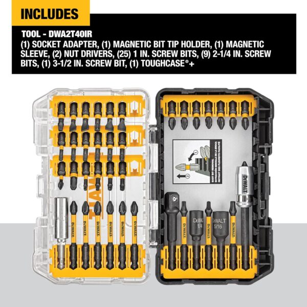 DeWalt accesorios DWA2T40IR 40 piezas Juego de Impulsores - Image 5
